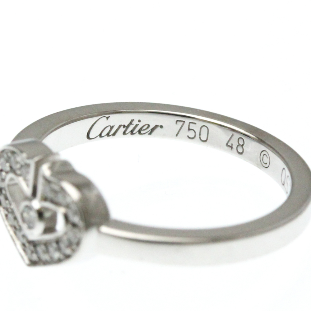 CARTIER 18k Silver Diamond Heart Ring - Picture 5 of 10